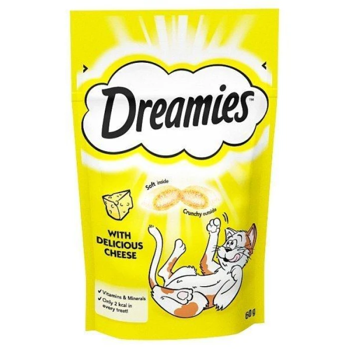 Dreamies Adult 1+ Cat Treats with Cheese 60g (8 x 60g) - Image 1