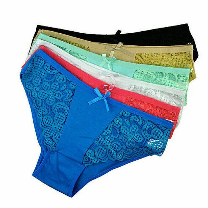 6 Pack Women Knickers Underwear Lady Lace Panties Seamless Briefs Pants - M - Image 3