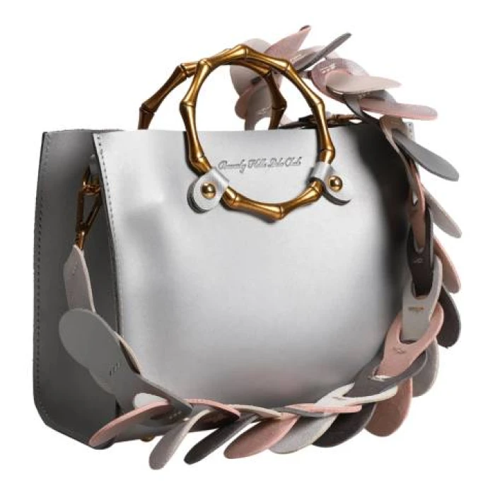 Beverly Hills Polo Club - Grey Leather Top Handle Bag - Image 1