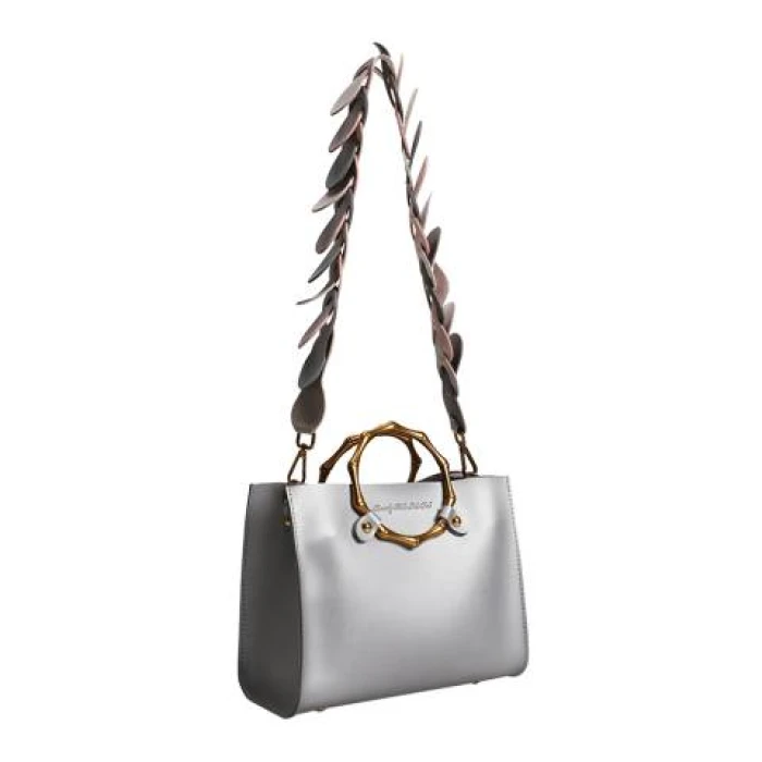 Beverly Hills Polo Club - Grey Leather Top Handle Bag - Image 3