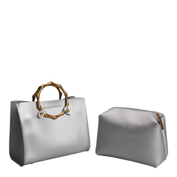 Beverly Hills Polo Club - Grey Leather Top Handle Bag - Image 5
