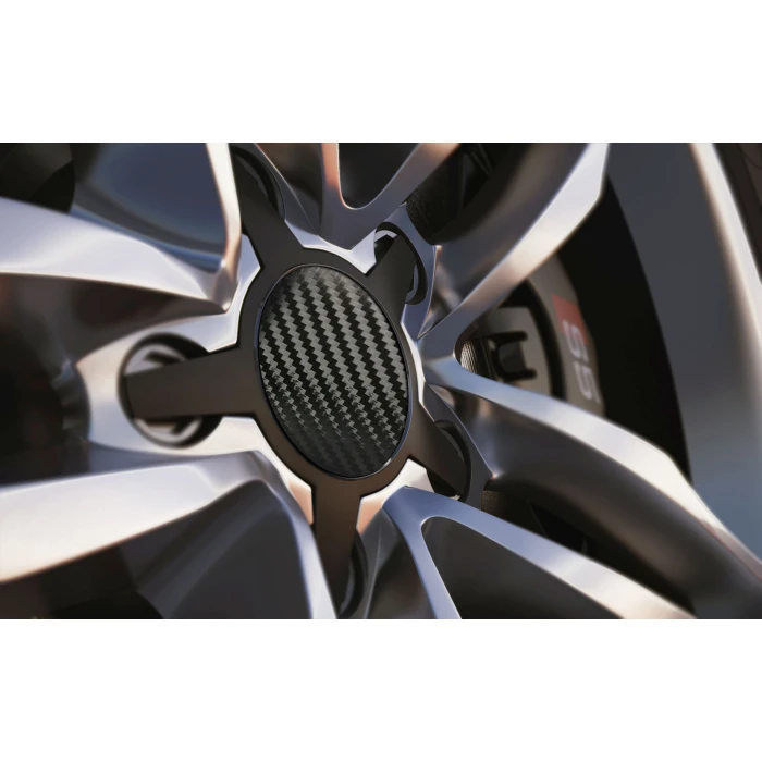 Black Carbon Standard Universal Fit Alloy Wheel Centre Cap Badges (Pack of 4) - Image 1