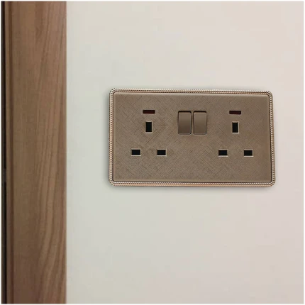 Screwless Textured Gold Light Switches & Socket~2455