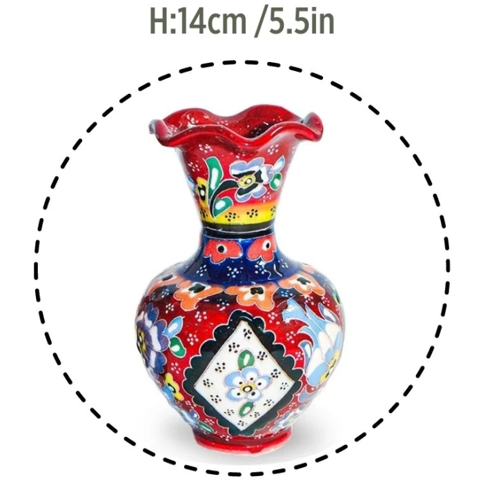 Ceramic Vase Tulip Red - Image 2