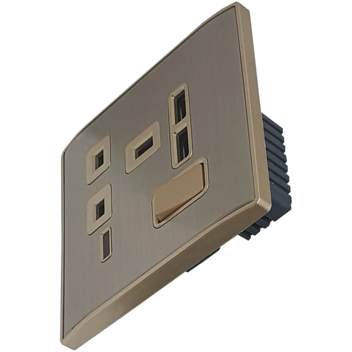 Double Wall UK Plug Socket 2 Gang 13A with/without USB Charger Port Outlet Plate~3869 - Image 8