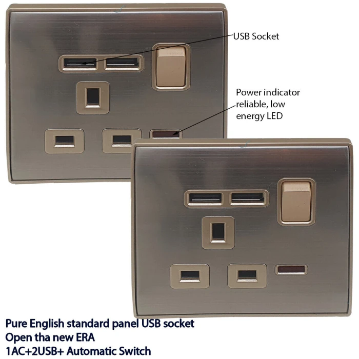 Double Wall UK Plug Socket 2 Gang 13A with/without USB Charger Port Outlet Plate~3869 - Image 14