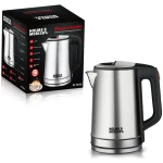 Holms & Moresby Brushed Stainless Steel Electric 2.3L Cordless Kettle (Quiet & Fast Boil 1800W, washable anti-scale filter, Pull to open hinged lid, Perfect pour spout) UK Brand - Image 6
