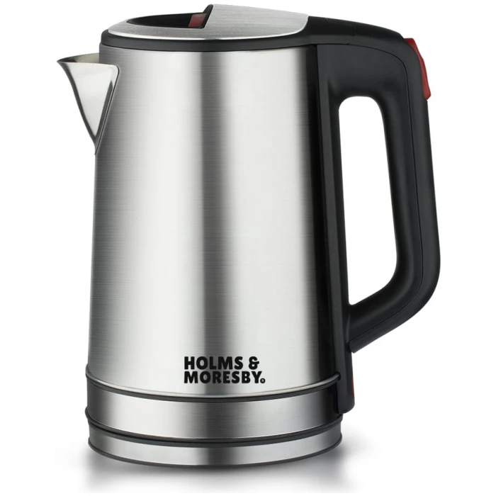 Holms & Moresby Brushed Stainless Steel Electric 2.3L Cordless Kettle (Quiet & Fast Boil 1800W, washable anti-scale filter, Pull to open hinged lid, Perfect pour spout) UK Brand - Image 5